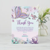 Zeemeermin Birthday Party under the Zee Bedankkaart (Staand voorkant)