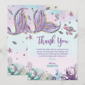 Zeemeermin Birthday Party under the Zee Bedankkaart (Voorkant / Achterkant)