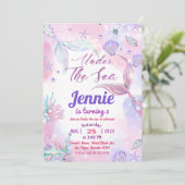 Zeemeermin Birthday Party under the Zee Party Kaart (Staand voorkant)