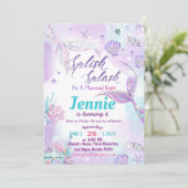 Zeemeermin Birthday Party under the Zee Party Kaart (Staand voorkant)