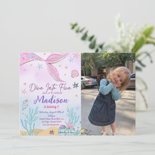 Zeemeermin Birthday Party under the Zee Party Kaart (Staand voorkant)
