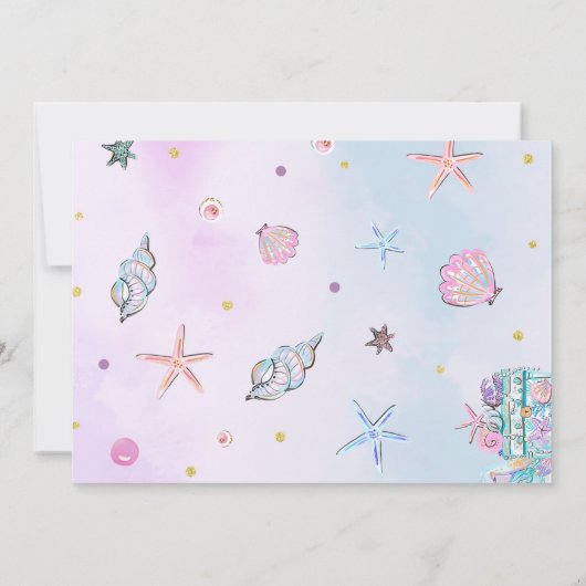 Zeemeermin Birthday Party under the Zee Party Kaart (Achterkant)