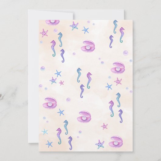 Zeemeermin Birthday Party under the Zee Party Kaart (Achterkant)