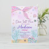 Zeemeermin Birthday Party under the Zee Party Kaart (Staand voorkant)