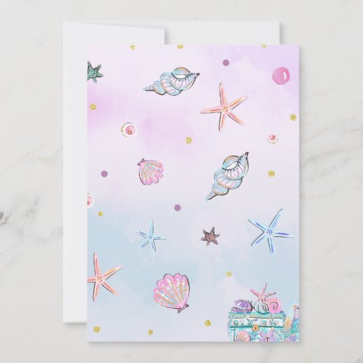 Zeemeermin Birthday Party under the Zee Party Kaart (Achterkant)