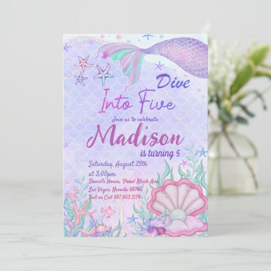 Zeemeermin Birthday Party under the Zee Party Kaart (Staand voorkant)