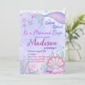 Zeemeermin Birthday Party under the Zee Party Kaart (Staand voorkant)