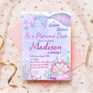 Zeemeermin Birthday Party under the Zee Party Kaart