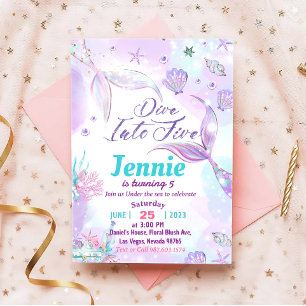 Zeemeermin Birthday Party under the Zee Party Kaart