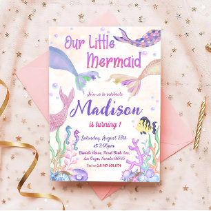 Zeemeermin Birthday Party under the Zee Party Kaart