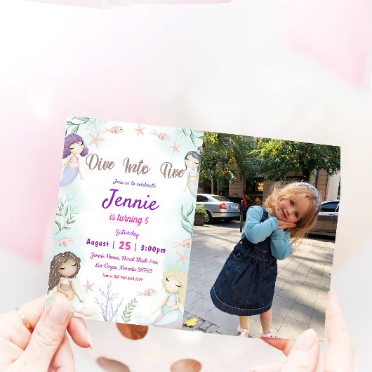 Zeemeermin Birthday Party under the Zee Party Kaart