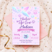 Zeemeermin Birthday Party under the Zee Party Kaart