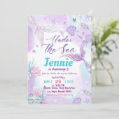 Zeemeermin Birthday Party under the Zee Party Kaart (Staand voorkant)