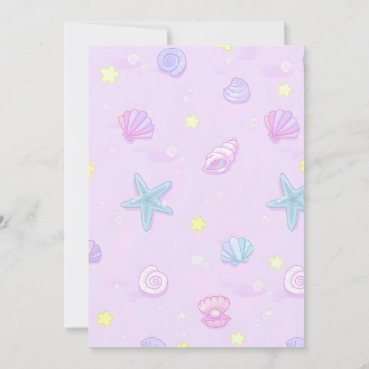 Zeemeermin Birthday Party under the Zee Party Kaart (Achterkant)