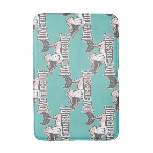 Zeemeermin Blauw Badmat (Voorkant Verticaal)