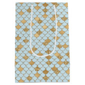 Zeemeermin Blauw Goud Glitter Sparkle Medium Cadeauzakje (Achterkant)