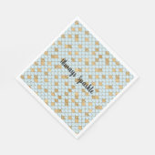 Zeemeermin Blauw Goud Glitter Sparkle Servet (Hoek)