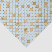 Zeemeermin Blauw Goud Glitter Sparkle Tissuepapier (Detail)