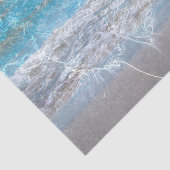 Zeemeermin Blauw Witte Vervaaide Oceaangolven Tissuepapier (Detail)