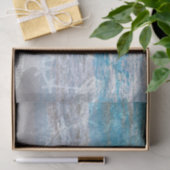 Zeemeermin Blauw Witte Vervaaide Oceaangolven Tissuepapier (Geschenk)