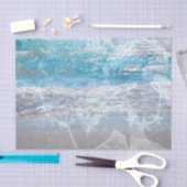Zeemeermin Blauw Witte Vervaaide Oceaangolven Tissuepapier (Craft)