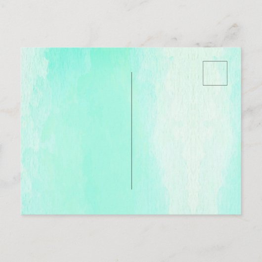 Zeemeermin Blauwe Groene Staart Persoonlijk Briefkaart (Achterkant)