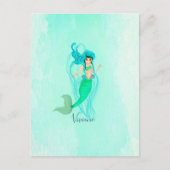Zeemeermin Blauwe Groene Staart Persoonlijk Briefkaart (Voorkant)