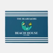 Zeemeermin Blauwe Stenen Naam Staak Deurmat (Voorkant)