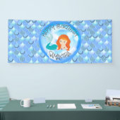 Zeemeermin Blauwe Zeescales Banner (Beurs)