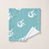 Zeemeermin Blauwgroen Blauw Wit Beach Bath Towel Bad Handdoek (Wasdoekje)