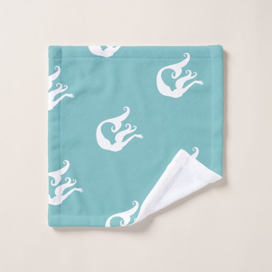 Zeemeermin Blauwgroen Blauw Wit Beach Bath Towel Bad Handdoek (Wasdoekje)