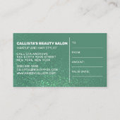 Zeemeermin Blauwgroen Glitter Gradient Cadeaubon Visitekaartje (Achterkant)