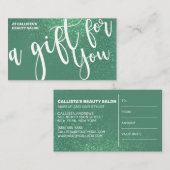 Zeemeermin Blauwgroen Glitter Gradient Cadeaubon Visitekaartje (Voorkant / Achterkant)