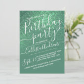 Zeemeermin Blauwgroen Green Sparkly Glitter Ombre  Kaart (Staand voorkant)