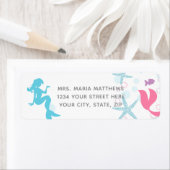 Zeemeermin Blauwgroen Roze Paarse Adres Mailing La Etiket (Insitu)