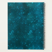 Zeemeermin blauwgroen zilverapper monogram pla planner (Achterkant)