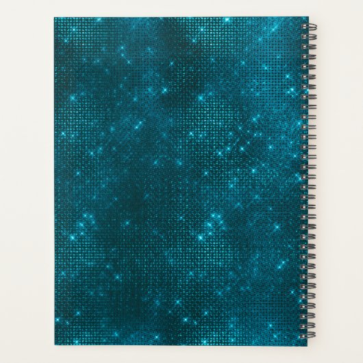 Zeemeermin blauwgroen zilverapper monogram pla planner (Achterkant)