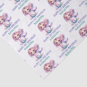 Zeemeermin blij 1e verjaardag paarse en turquoise tissuepapier (Detail)