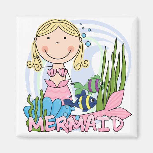 Zeemeermin - Blond Tshirts en geschenken Magneet (Voorkant)