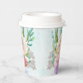 Zeemeermin (Blonde) in Oyster Shell Paper Cups Papieren Bekers (Rechts)