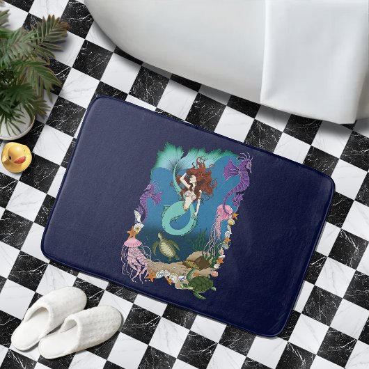 Zeemeermin Blue Fantasy Vrienden Badmat