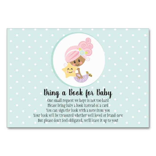 Zeemeermin Boek Aanvraag Kaart Baby shower Lichthu (Voorkant)