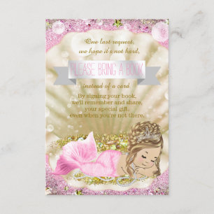 Zeemeermin Breng een Boek Baby Shower Insteekkaart Kaart