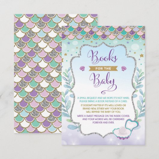 Zeemeermin Breng een Boek Kaart Onder de Zee Meisj (Voorkant / Achterkant)