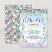 Zeemeermin Breng een Boek Kaart Onder het Zee Baby (Voorkant / Achterkant)