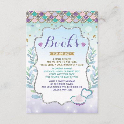 Zeemeermin Breng een Boek Kaart Onder het Zee Baby (Voorkant)