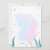 Zeemeermin brengt Cadeau verjaardagsfeestje Kaart (Achterkant)