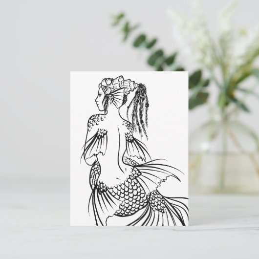 Zeemeermin Briefkaart (Staand voorkant)