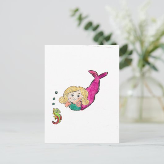 zeemeermin briefkaart (Staand voorkant)