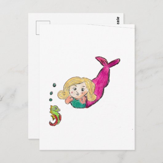 zeemeermin briefkaart (Voorkant / Achterkant)